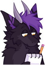 Waffi taking notes sticker