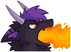Waffi spitting fire sticker
